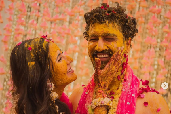 Katrina Kaif and Vicky Kaushal wedding: Couple smothers each other with love on fun filled Haldi ceremony