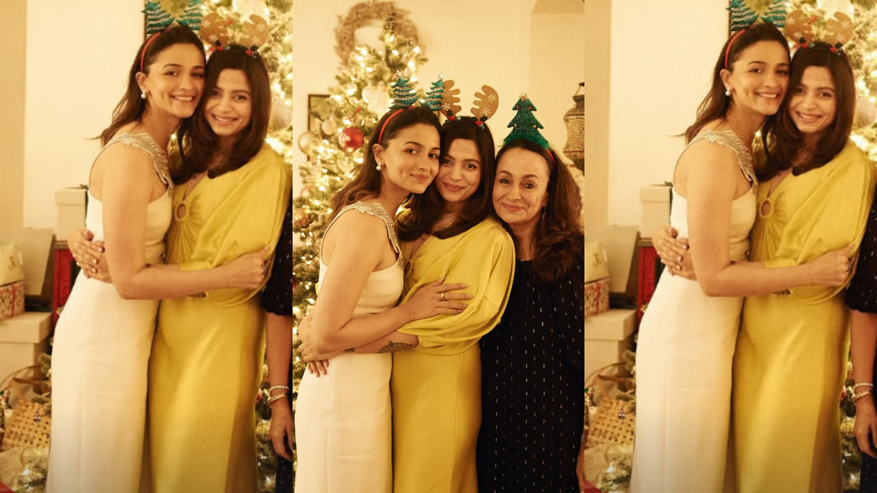 Alia Bhatt gives everyone Christmas treat with her playful look in Rs 1 lakh midi dress but the cute headband steals show